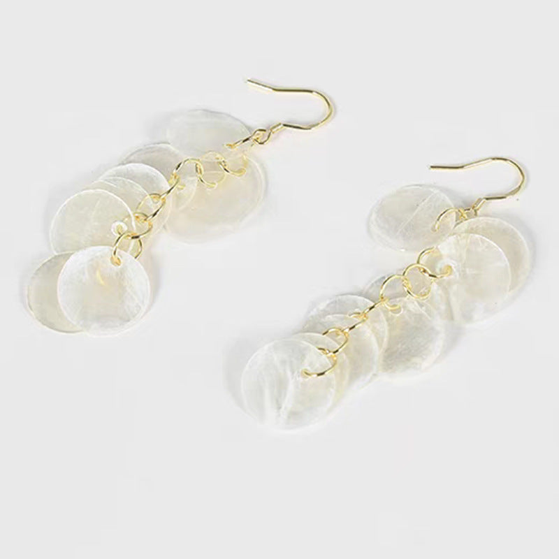 Wholesale Holiday Style Long Tassel Shell Earrings